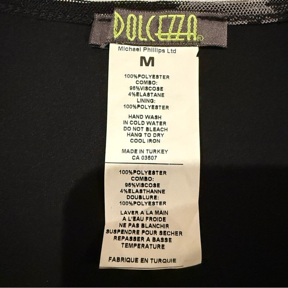 Dolcezza Black White Grey Long Sleeve Scoop Neck Tunic various fabric type artsy - Picture 11 of 14